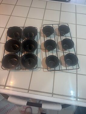 Nonstick Black Mini Bundt and Muffin Pan Set with Racks